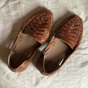 Nisolo Men’s brown Leather Huarache Sandals